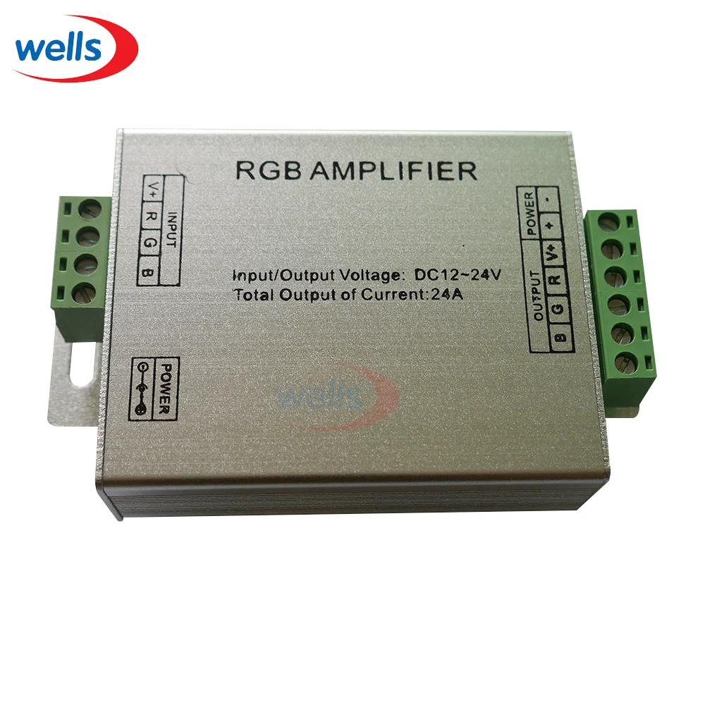 

RGB Controller Signal AMPLIFIER For 3528 5050 RGB SMD LED Strip 12-24V 24A