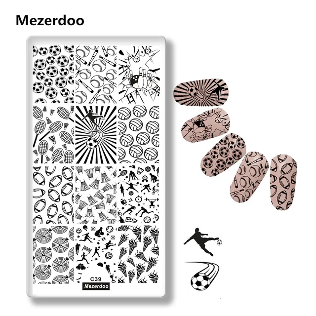 US $2.47 Football Sport Template Stamping Image for Manicure Beauty Art Bowling Golf Game Tennis Volleyball 