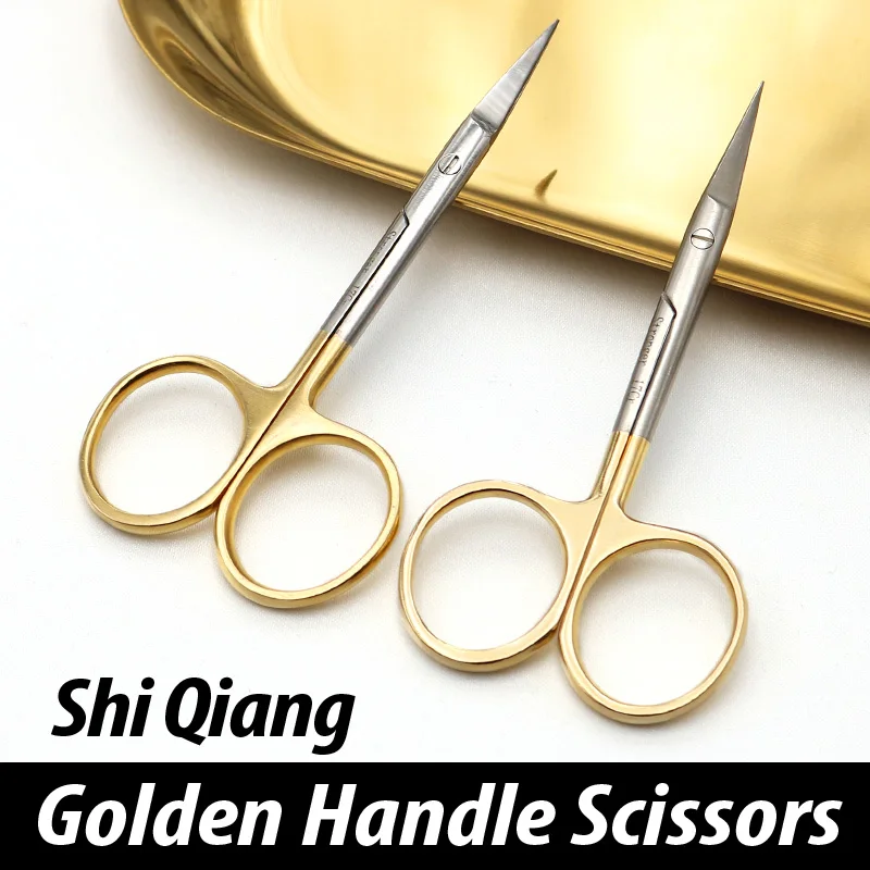 

Strong black handle scissors ophthalmological fine express scissors stitches removal scissors surgical tools to cut double eyeli