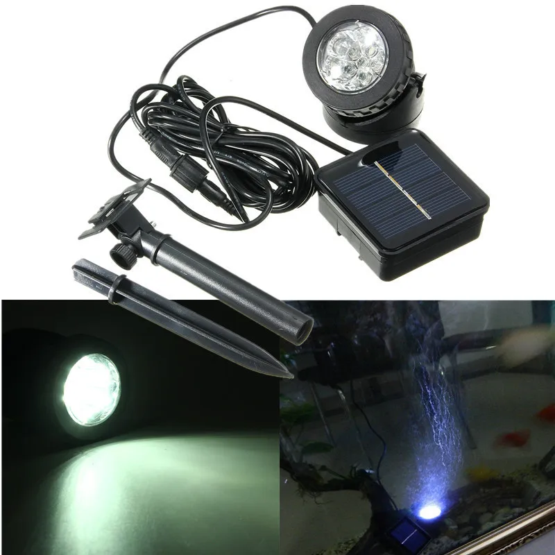 Solar Powered Super Bright Submersible Lamps IP68 Spotlight Projection