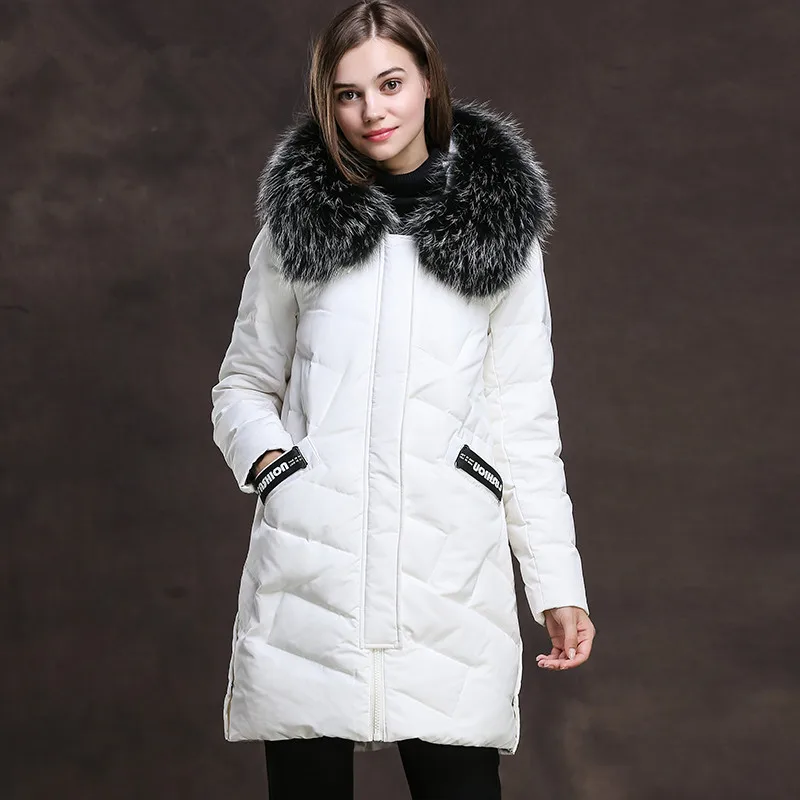 KMETRAM, зимняя куртка, женский пуховик с воротником из натурального Лисьего меха, женское длинное пальто с капюшоном в Корейском стиле, Женская парка, Chaqueta Mujer MY3340