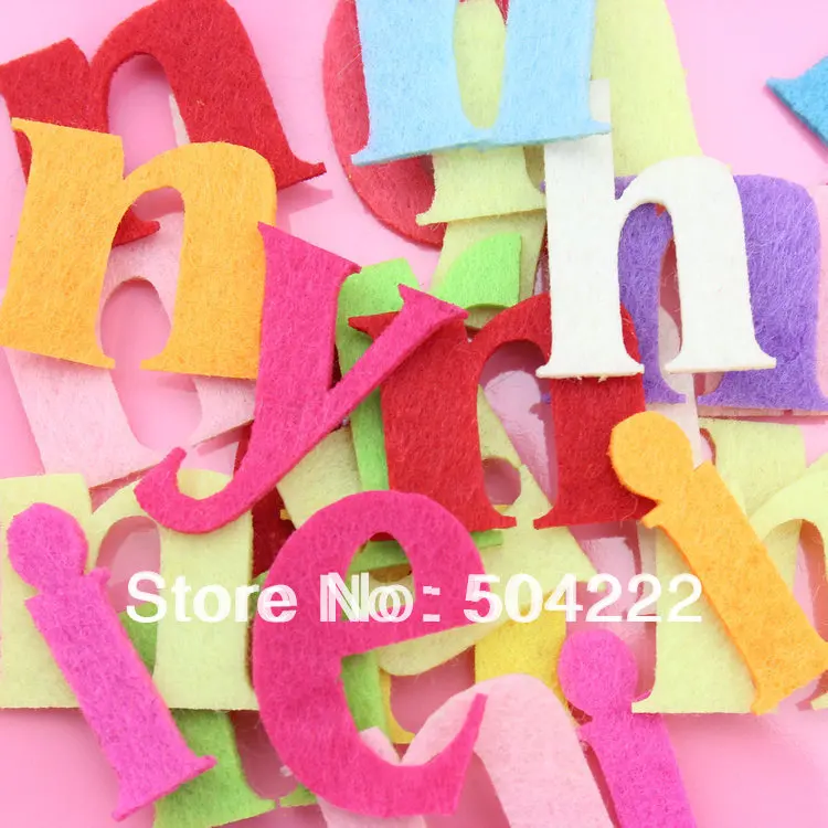 500pcs 40mm fabric Felt Letter educational toys patch applique for DIY random mix Set A to Z Alphabet Felt Letters