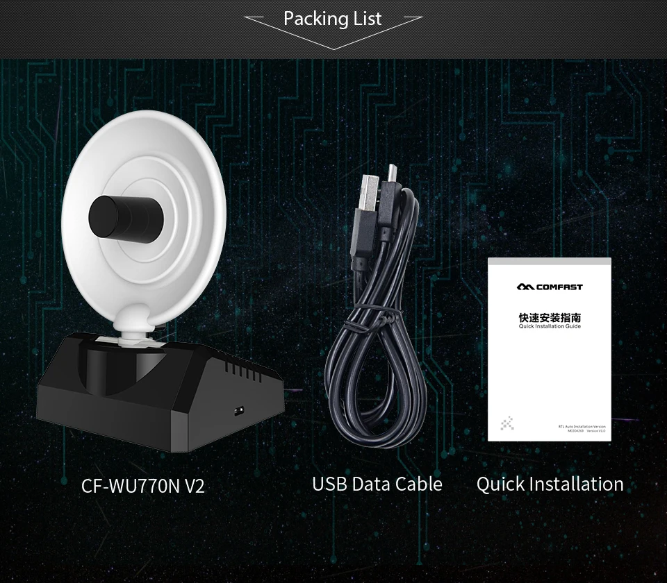 COMFAST 150 Мбит/с WiFi адаптер 10dBi радар антенна Wifi усилитель 802.11n USB Высокая мощность