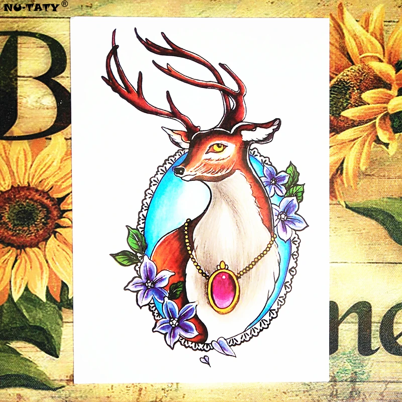 Nu TATY Red deer Temporary Tattoo Body Art Flash Tattoo