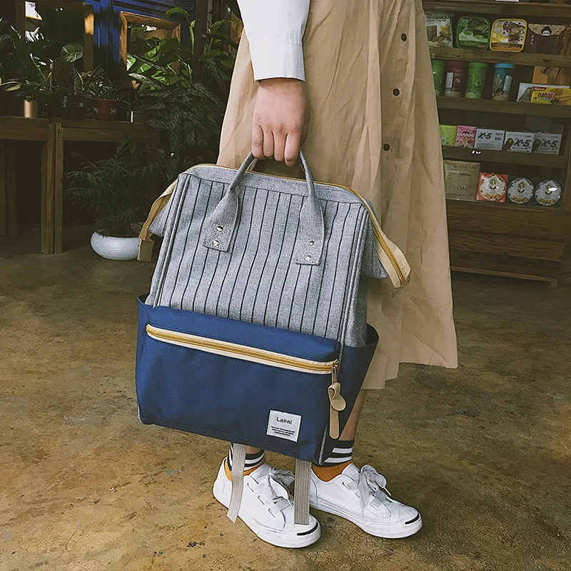 Mochila de retazos a rayas para mujeres 2018 nueva Mochila Kanken de gran capacidad mochilas impermeables de viaje niñas Mochila caliente Mochila de retazos a rayas para mujeres 2018 nueva Mochila Kanken de gran capacidad mochilas impermeables de viaje niñas Mochila caliente