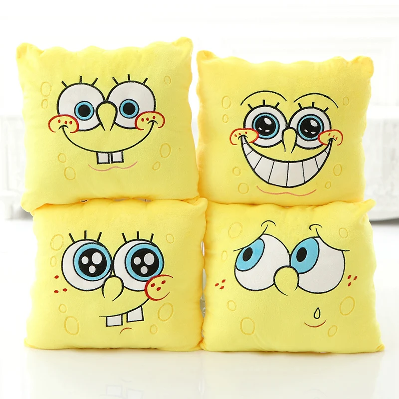 1pcs 34 34cm Cartoon Sponge baby bob Plush font b toys b font Soft Spongebob Pillow
