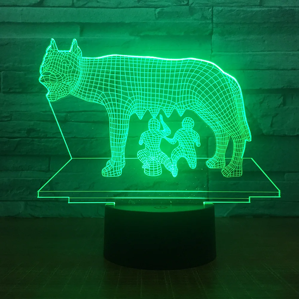Доильные коровы 3D 7 цветов лампа визуальные Светодиодные ночные светильники для