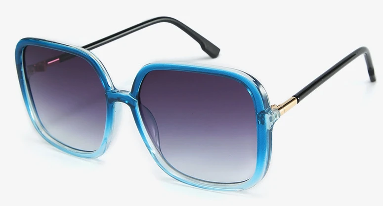 Квадратные ретро солнцезащитные очки для мужчин и женщин Модные Оттенки UV400 Винтажные Очки 46140 - Цвет линз: blue gray