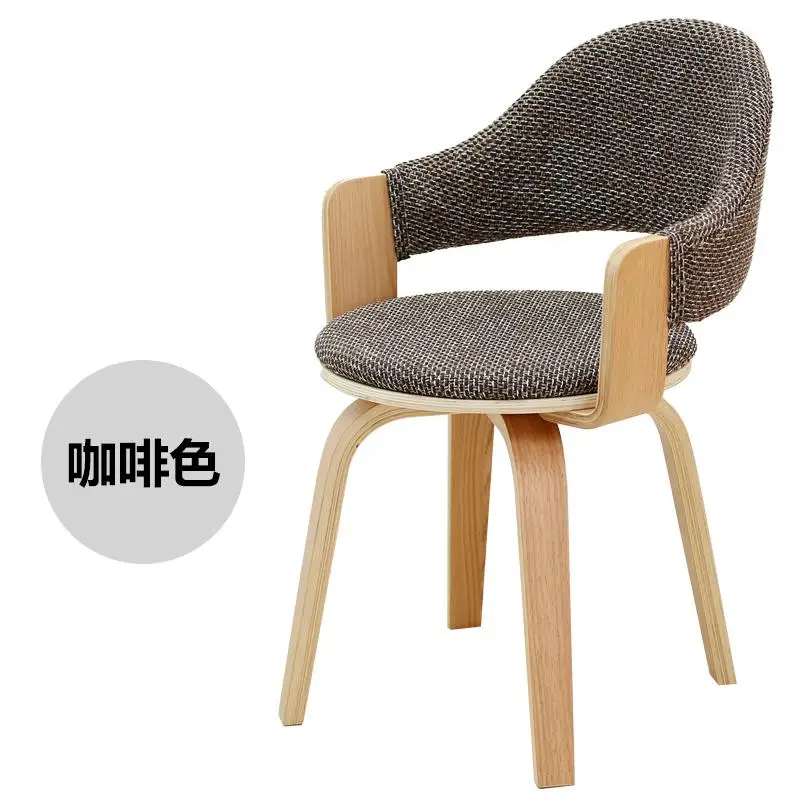 Твердый деревянный шарнир стул компьютерный стул современный минималистичный обеденный ленивый стул для спальни - Цвет: Can rotate