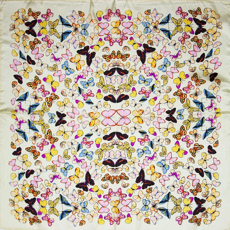 

100% Silk Scarf Women Scarf Butterfly Scarf Silk Bandana 2019 Top Hot Selling Print Small Square Silk Scarf Luxury Gift for Lady