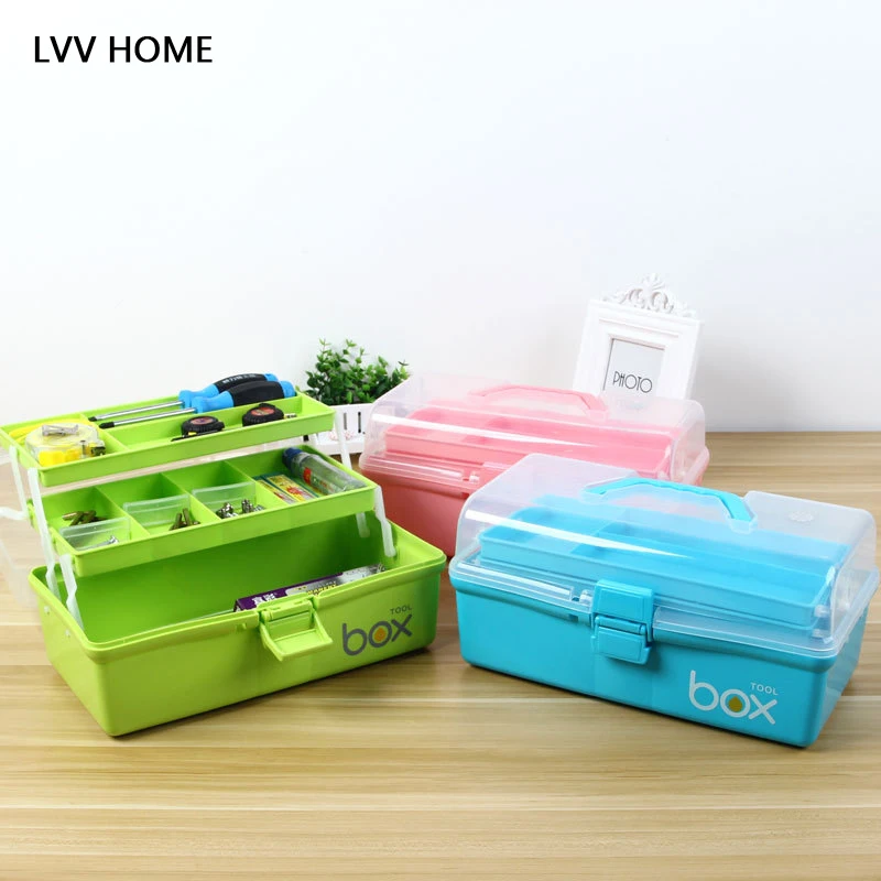 

LVV HOME portable sub-grid multi-layer medicine kit/toolbox household cosmetics desktop storage box