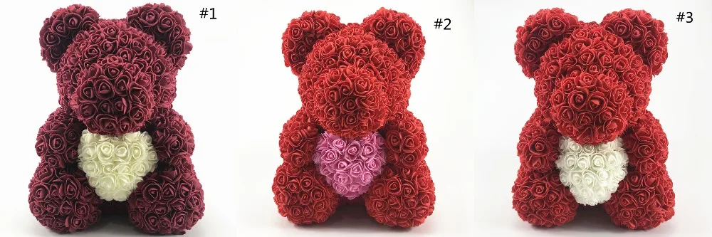 Горячая творчества подарок на день Святого Валентина 19 цветов PE розовый медведь с сердцем свадебное украшение девушка подарки Подарок на годовщину
