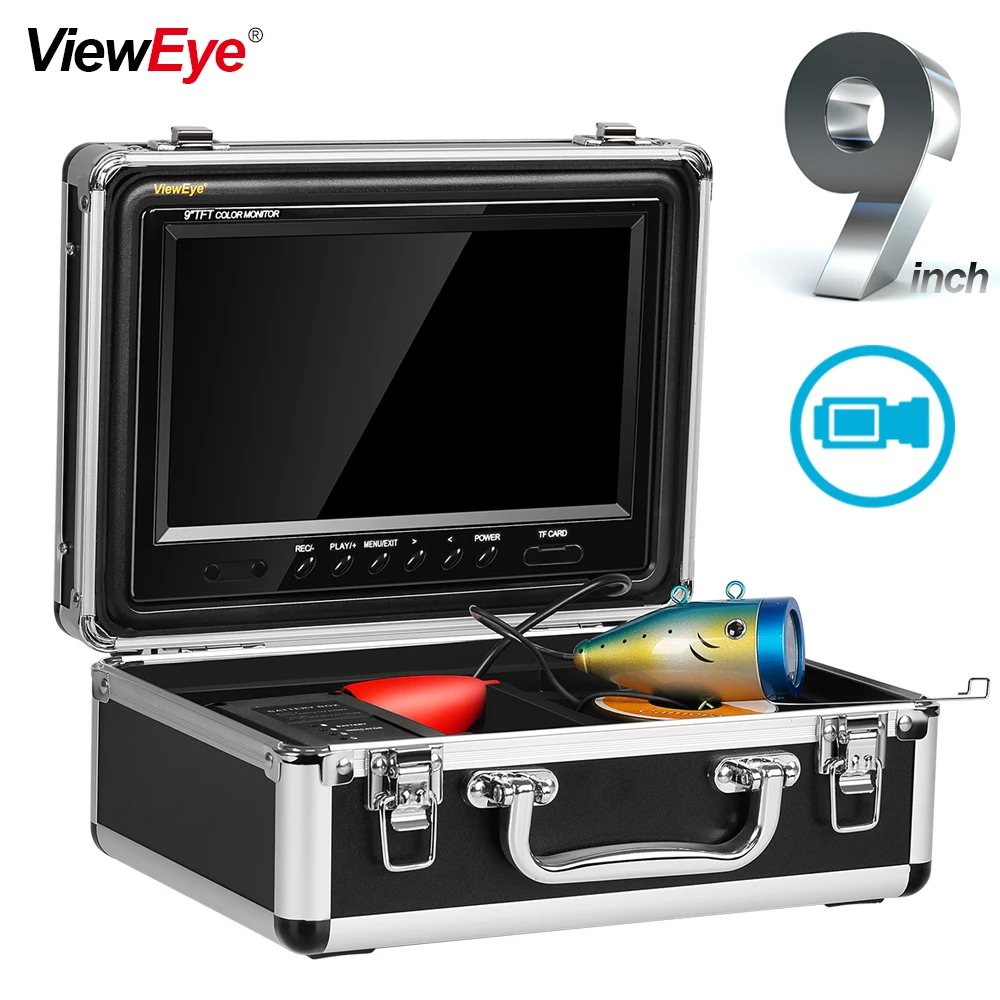 

ViewEye 1000TVL Infrared Underwater Camera for Fishing 9 inch Fish Finder Video Recorder DVR Visible Fishcam Fishfinder 12 LED