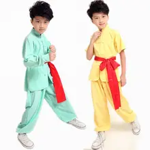 Детский китайский костюм кунг-фу; детская Одежда для танцев ушу; Китайская традиционная одежда; танцевальный костюм Чи-цзи с длинными рукавами; 16