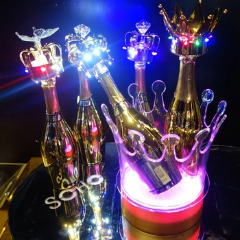 

LED Ice Bucket Chargeable Color Changing Wine Cooler Crown Champagne Beer Holder Wine Rack Bar/Home/Wedding/Night Party Decor