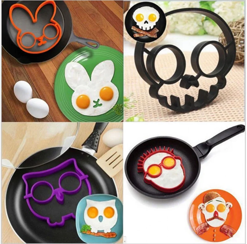 

HOOZADA Egg Molds Breakfast Lunch Dinner Gadget Skull Owl Rabbit Guy Sun Cooking Tools Kitchen Accessories
