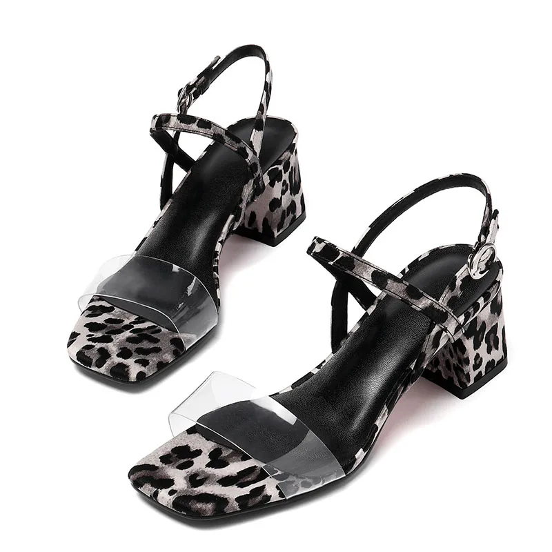 WETKISS/Леопардовый Атлас; босоножки на высоком каблуке; Летние босоножки; Новинка года; пикантная прозрачная обувь ПВХ; женская обувь с открытым носком