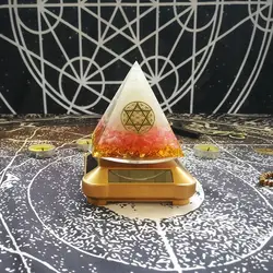 AURAREIKI Orgonite энергетическая Пирамида Анахата Чакра Ариэль белый кристаллический порошок кристалл смелость Пирамида Смола украшения