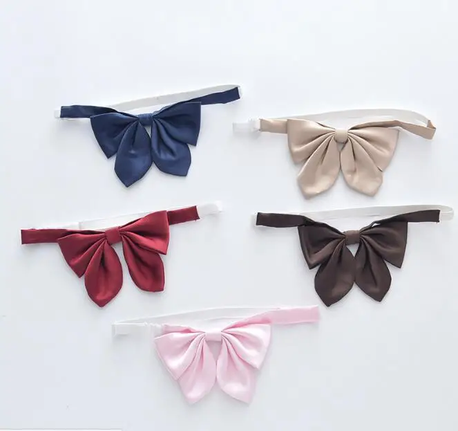 10 шт./партия, ярко-розовое украшение для ногтей, галстуки для женщин, однотонный деловой Повседневный перекрестный галстук, торжественное платье, Свадебный воротник, шелковый галстук-бабочка