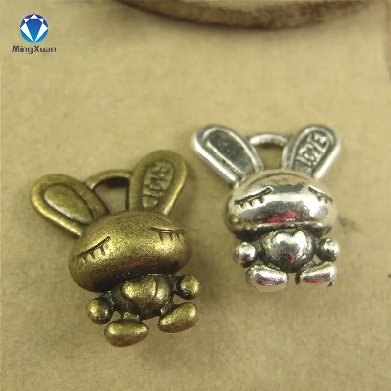 Buy MINGXUAN 10pcs 16x13mm Antique Bronze Bunny Rabbit