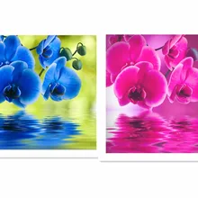 5D DIY Алмазная картина Красные и синие орхидеи на заказ Алмазная картина Полная площадь значок с вышивкой в виде ромба лайтпад аксессуары