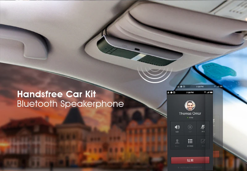 ANLUD Bluetooth Handsfree Car Kit Sunvisor Speakerphone Audio Music Speaker Transmitter Aux Bluetooth Adapter For Huawei Xiaomi (2)