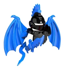 Средневековая тема Дракон рыцарь доспехи комплект оружия для DIY небольших частиц строительный блок(без фигуры)-синий PGPJ4072