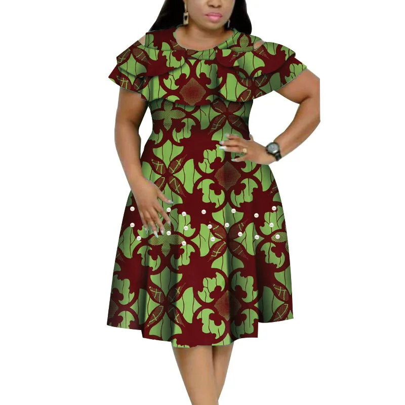 new summer elegent fashion style printing african women cotton plus size dress XS-6XL - Цвет: 11