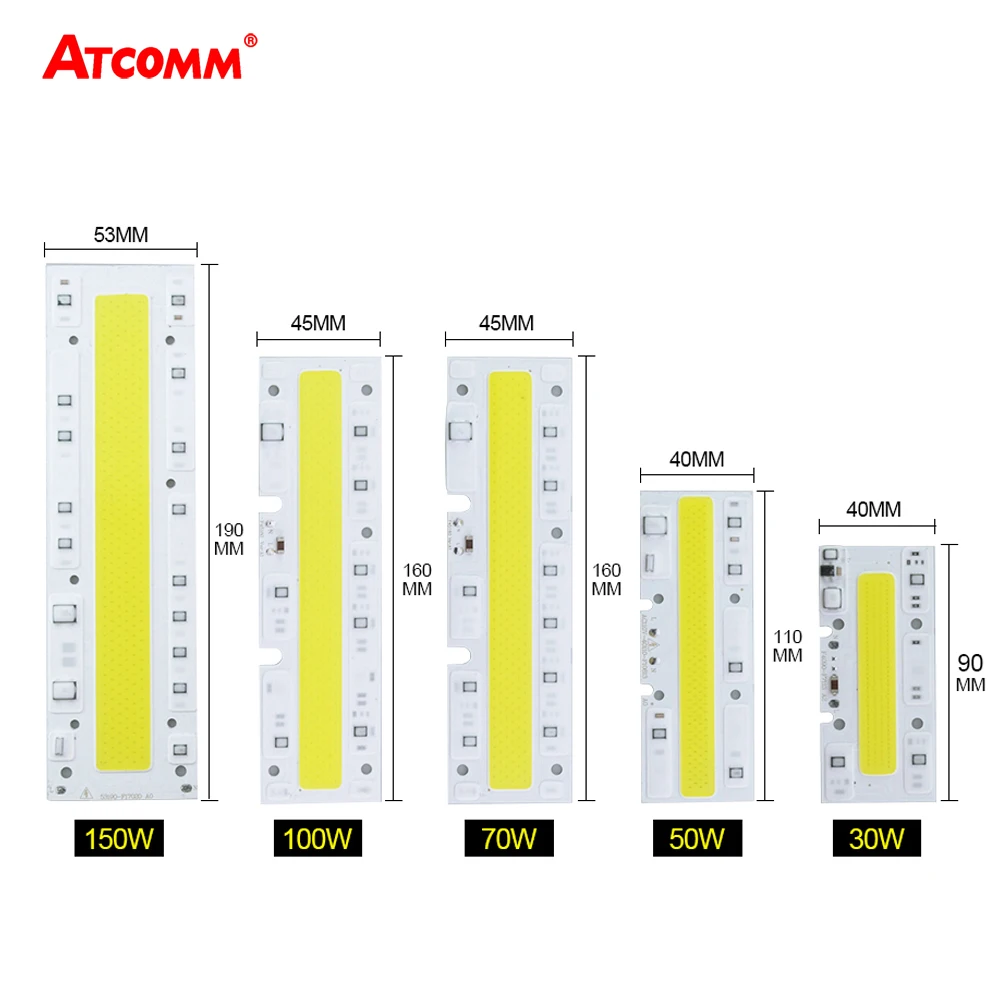 

LED Light Matrix 30W 50W 70W 100W 150W 110V 220V High Power Smart IC COB LED Chip Lamp Diode Array Outdoor Floodlight Spotlight