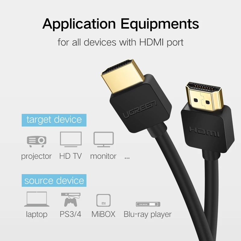 Ugreen ضئيلة HDMI كابل HDMI كابل وصلة بينية مُتعددة الوسائط وعالية الوضوح HDMI 2.0 4 K 3D ل آبل PS3 العارض شاشة كمبيوتر محمول ذات دقة عالية كابلات الكمبيوتر ... Ugreen ضئيلة HDMI كابل HDMI كابل وصلة بينية مُتعددة الوسائط وعالية الوضوح HDMI 2.0 4 K 3D ل آبل PS3 العارض شاشة كمبيوتر محمول ذات دقة عالية كابلات الكمبيوتر ...