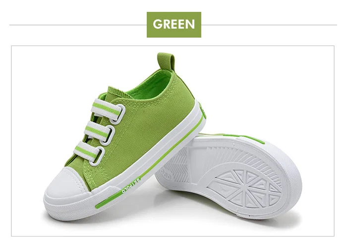 New 5 Colors Canvas Children Shoes Solid Elastic Band Kids Sneakers 2017 Casual Rubber Board Green Black Boys Shoe Girls Sneaker 552 (4)