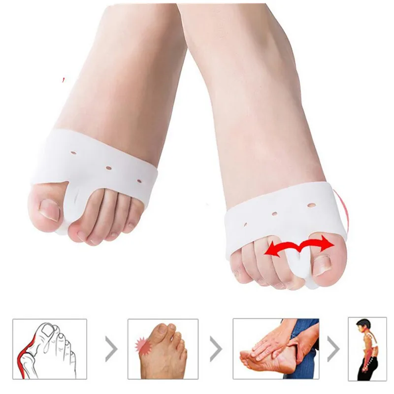

2pcs=1pair High Heels Silicone Foot Care Tool Insoles For Heels Toe Spreading Orthotics Cushion Feet Care Gel Hallux Valgus Pro
