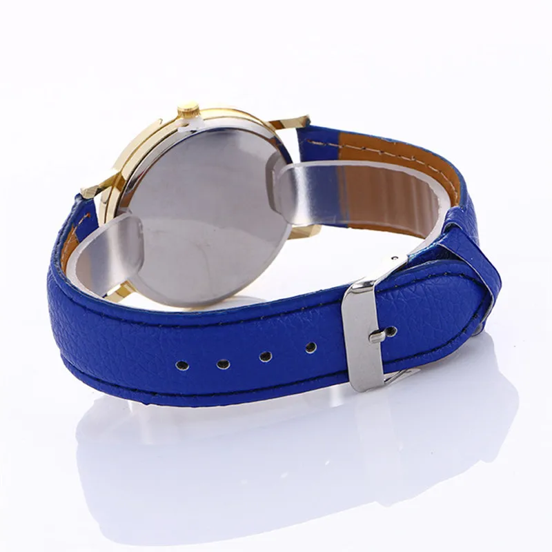 Fashion Women Neutral Cute Expression Fashion Leather Quartz Wrist Watch Casual Watch Clock Montre Femme #2AP26 (2)