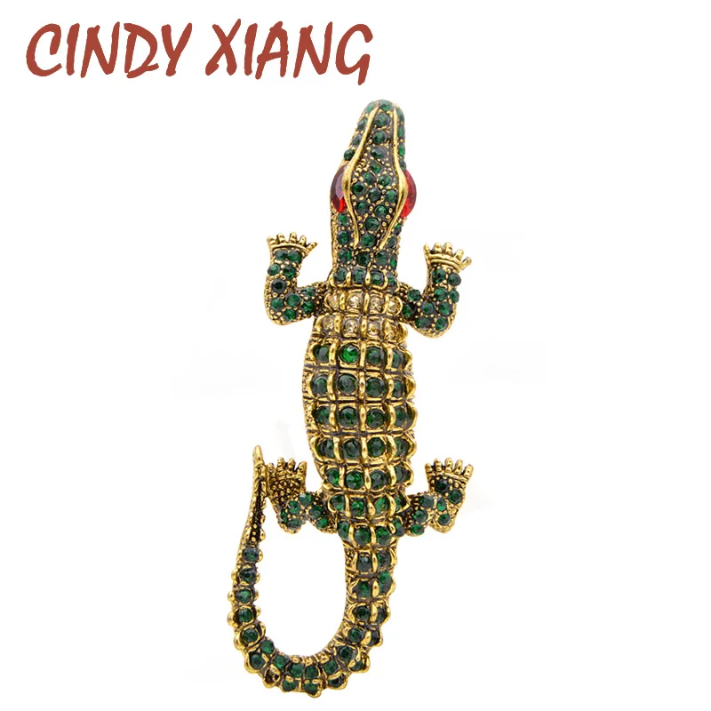 Винтажная женская брошь &quotКрокодил&quot CINDY XIANG модное украшение в виде животного с