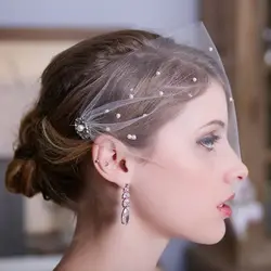 2019 для женщин уход за кожей лица Свадебные шляпы и Fascinators свадебное с жемчужными бусинами волос с расческой головной убор