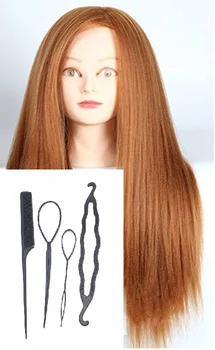 

CAMMITEVER Long Hairdressing Training Hair Tools Braiding Cutting Student Practice Model Practice Mannequin (Golden)