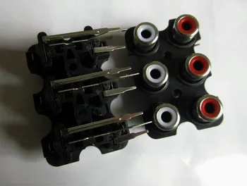 

10 Pcs 6 RCA Female 6 hole Stereo audio Jack AV Audio input socket Connector Lotus row Amplifier Interface Signal connection