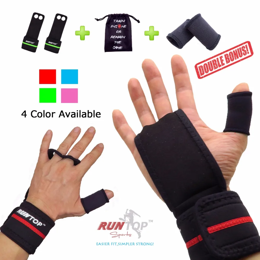 RUNTOP Workout Fitness GYM Weight Lifting Crossfit Gloves Leather Hand