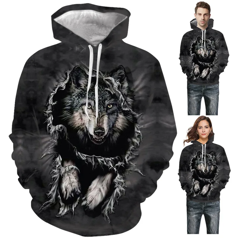 

Wolf 3D Print Hoodie/Sweatshirt Mens Pullover Hooded Unisex Cool Good Quality Oversize 5XL Streetwwear For Men's Women's Tops