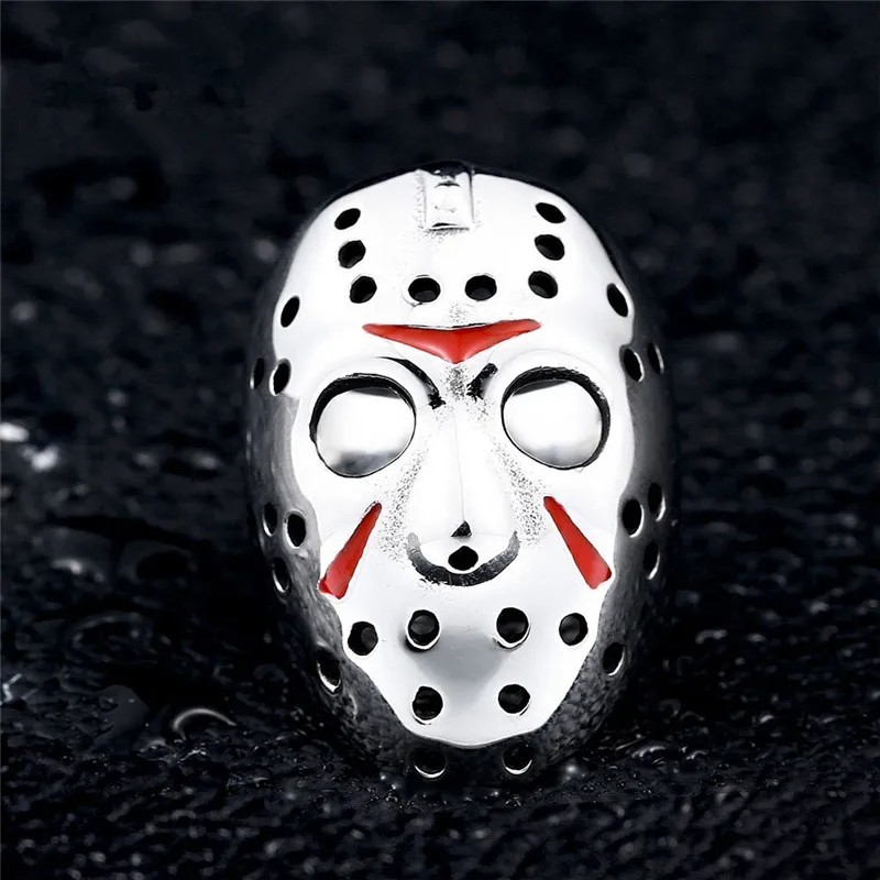 

2019 New Jason Mask Rings For Men Jewelry Silver Ring Men Punk Party Finger Rings Female Vintage Facepiece Ring Birthday Gifts
