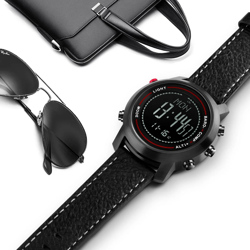 Men's Sports Watches Weather Altitude Pressure Temperature Compass Waterproof LED Digital