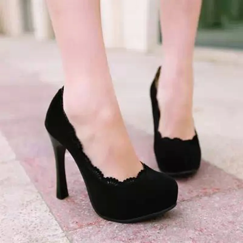 New Fashion Round Toe Platform High Heels Women Shoes