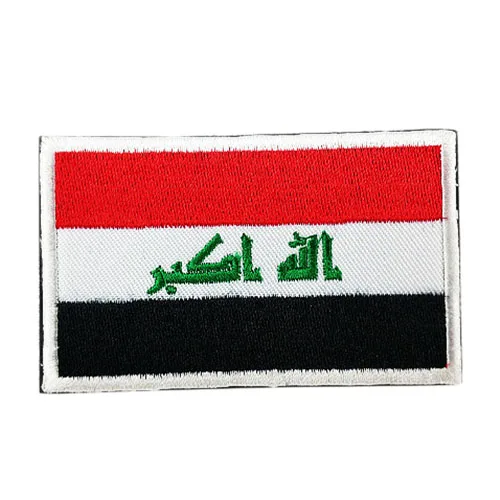 

National Flag Embroidery 3D Badge Patch Military Armband Backside Tactical Patches Iraq