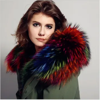 

American Style Women Fashion Plus Size Big Real Raccoon Fur Hooded & Lining Coats Jackets Ladies Outwear 20Colors Top Quality