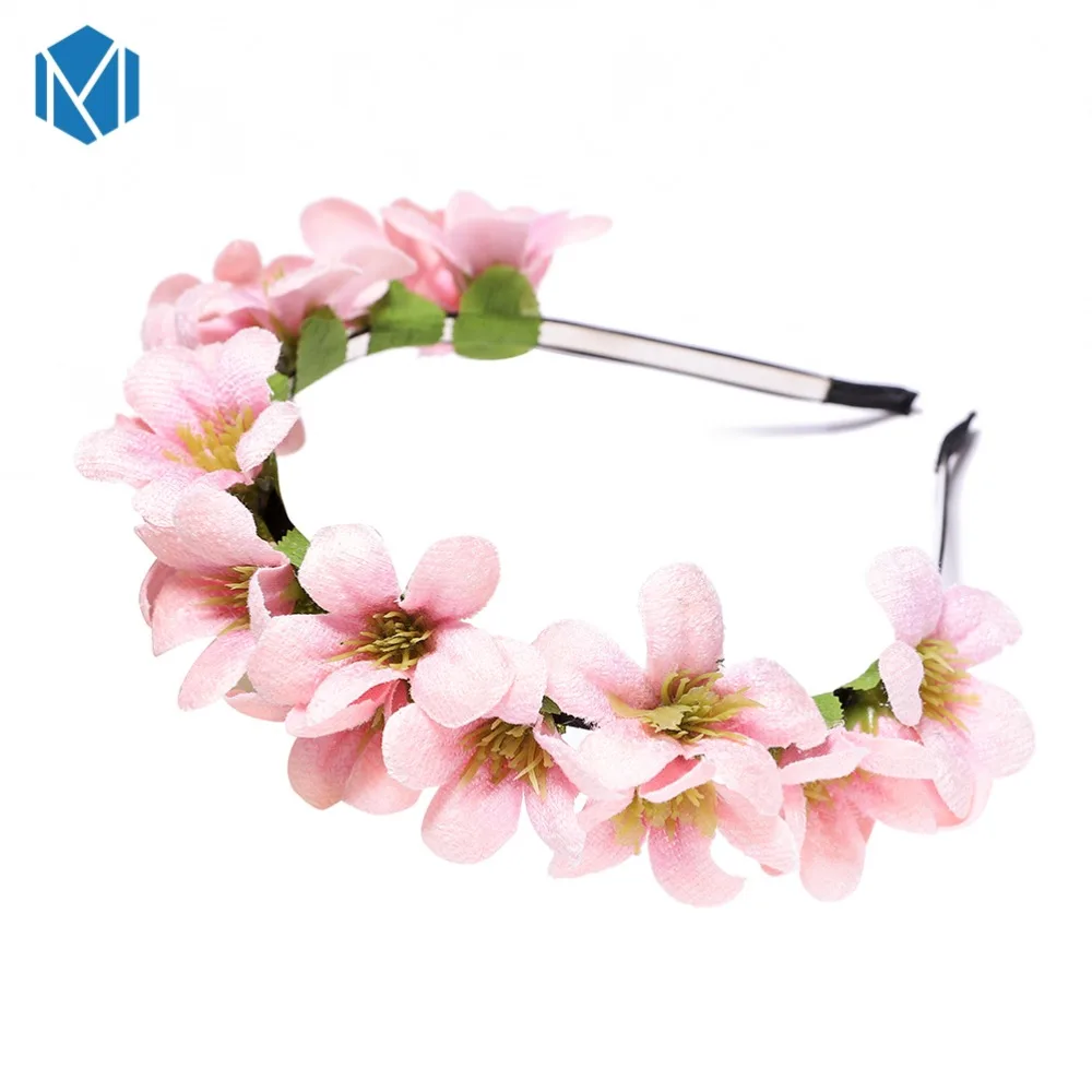 M MISM Womens Flowers Hair band Floral Garland Wreath Princess Ladies Sweet Tiara Hair Hoop Girls Hair Accessories Headbands