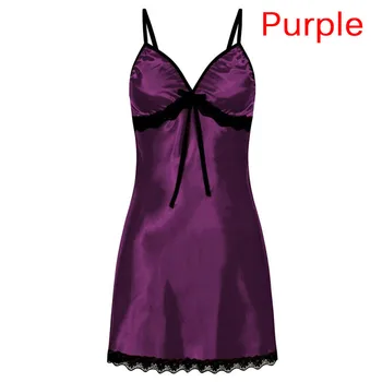 

Satin Lace Women Sleepwear Ladies Sexy Lingerie Sleep Dress Babydoll Nightdress Nightgown Sleepshirts Homewear
