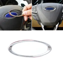 Бесплатная доставка 3D Творческий Chrome руля наклейка для колес для автомобиля Ford Fiesta Ecosport Kuga Побег Фокус Mondeo Новый Прямая