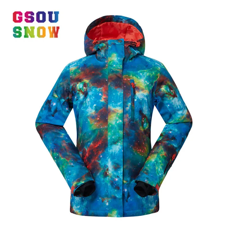 

GSOU SNOW Women Skiing Jacket Breathable Girls Snow Jacket High-Q Skiing And Snowboarding Warm Jacket Female Windproof