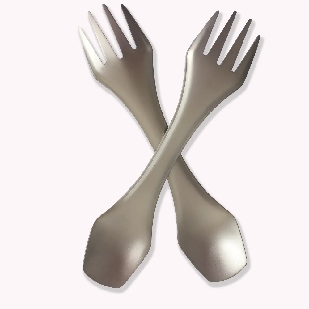 PYTITANS Открытый Отдых Пикник titanium ложка посуда titanium вилка Сверхлегкий pure titanium Spork