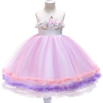 

Flower girl dress kids princess birthday party costume children Christmas clothing 2 3 4 5 6 7 8 9 10 year baby girl clothes